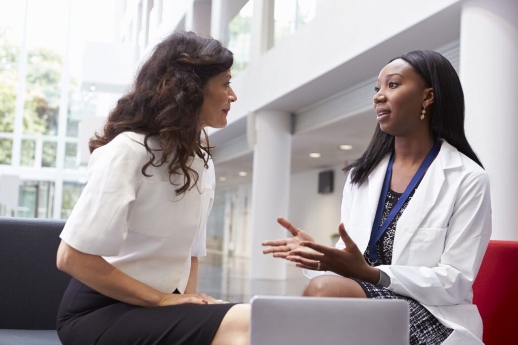 Doctor and patient having discussion